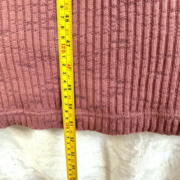 Free People FP Beach Collared Ribbed V Neck LS Maxi Sweater Dress Womens L Pink - Picture 7 of 8